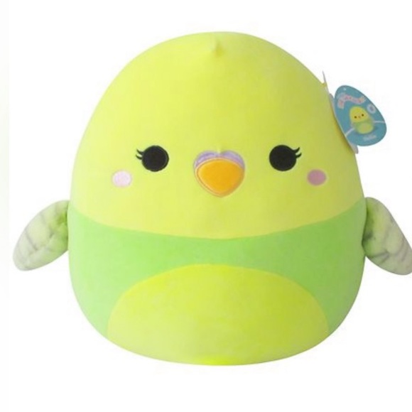 Squishmallows 16 Inch Nellie Green and Yellow Parakeet Squishmallows Bird - Picture 6 of 17
